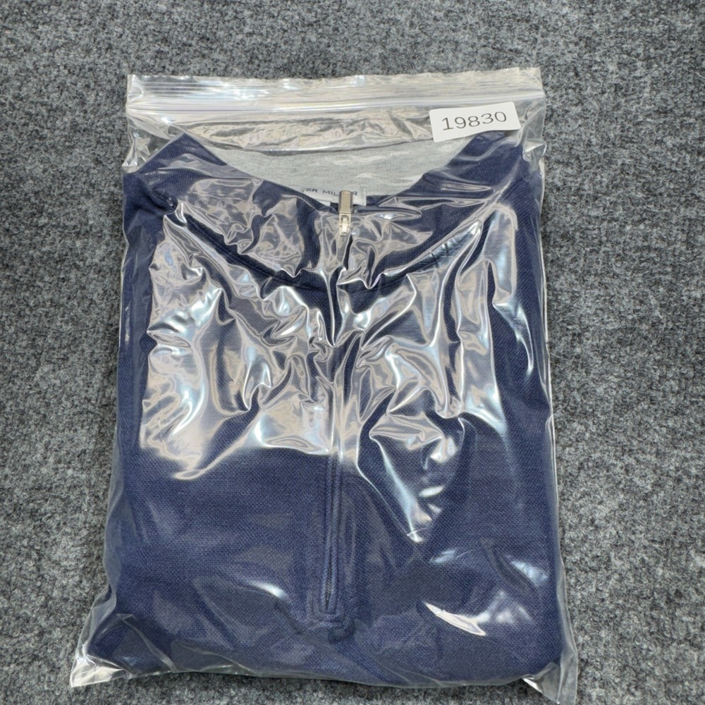 Peter Millar Sweatshirt Mens XXL Blue Cotton Modal Blend Quarter Zip Pullover - Picture 12 of 12
